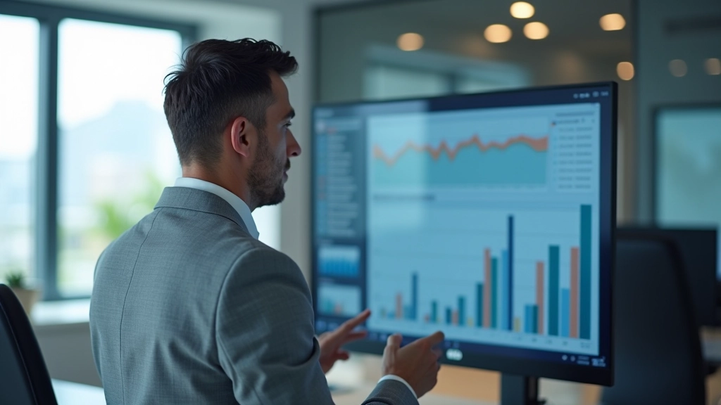 Kompiuterio ekranas su Google Analytics rodytomis raktažodžių padėties tendencijomis ir grafiku